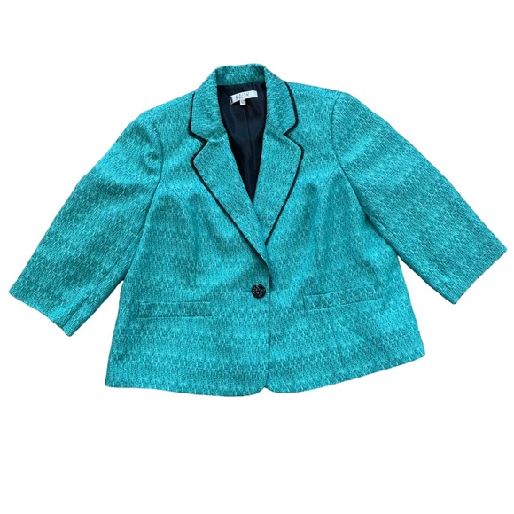 Kasper Jackets & Blazers - Kasper Woman Turquoise Speckled Jacket